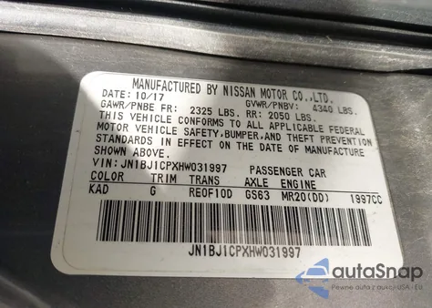 2017 Nissan Rogue Sport Sv from USA, damaged, VIN JN1BJ1CPXHW031997